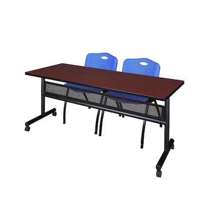 Kobe Rectangle FlipTop Table, 72" W, 29" H, Laminate Top, Mahogany MKFTM7224MH47BE
